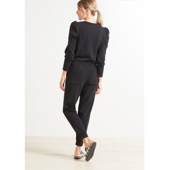 CHASER x EVEREVE NWT Puff Sleeve Zipper Front Jumpsuit in Black // XS - Picture 3 of 15